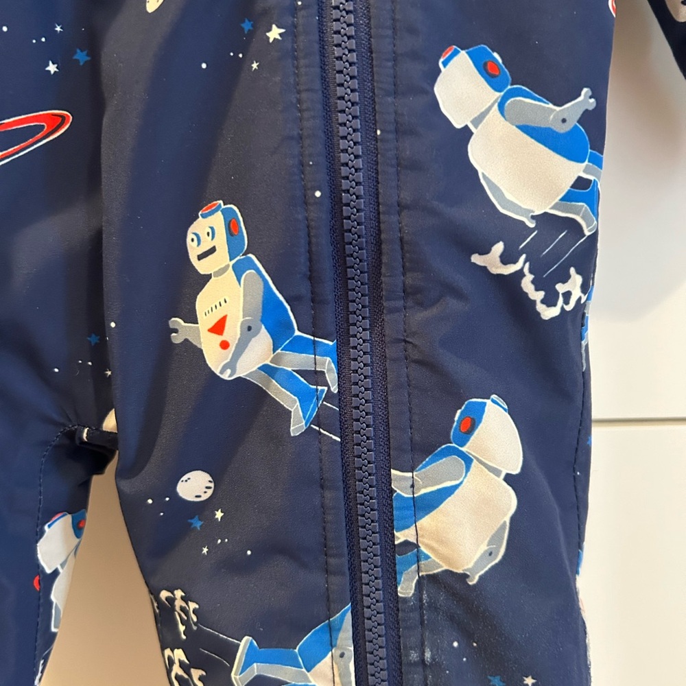 Baby Boden Space-Themed One Piece Snowsuit - Navy - Picture 3 of 9
